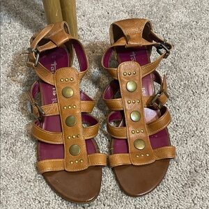 Tamaris Brown Leather Sandals